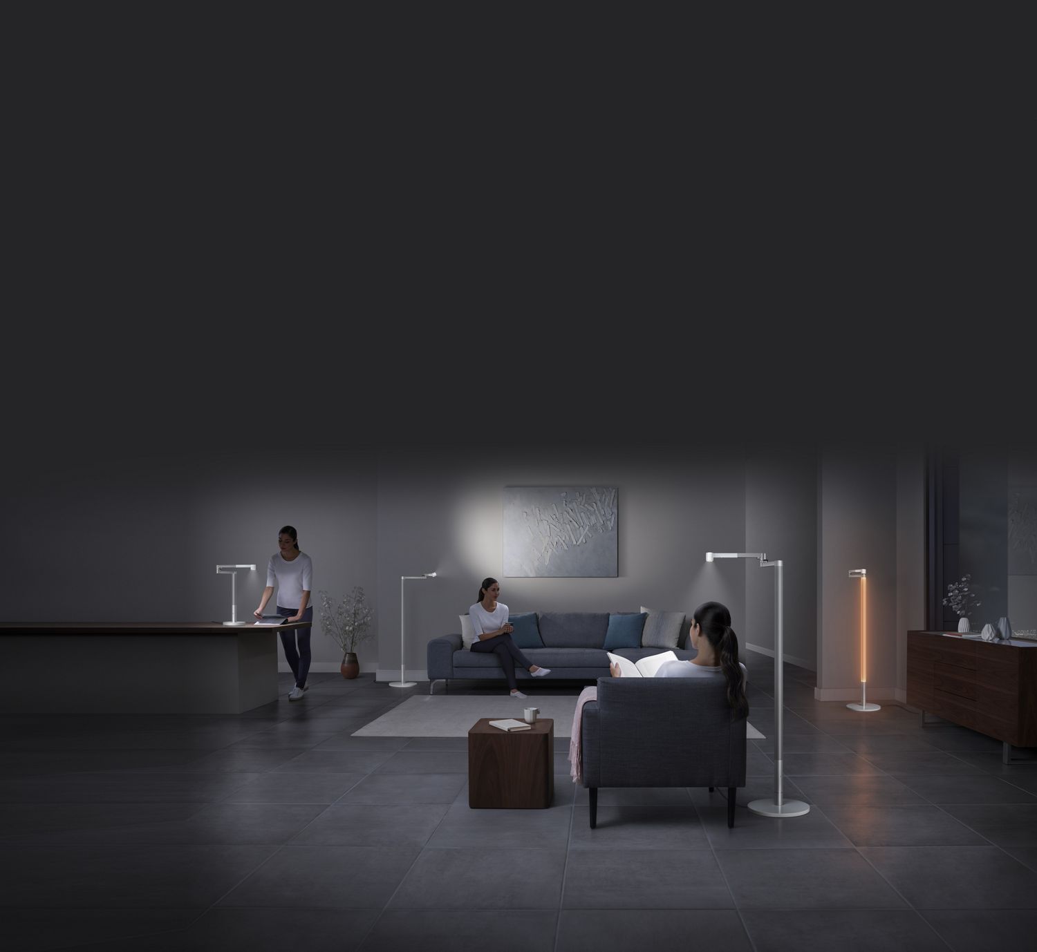  Sezione trasversale della tecnologia all'interno della testa ottica della lampada Dyson